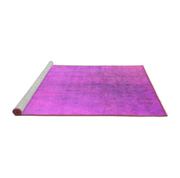 Sideview of Machine Washable Oriental Pink Industrial Rug, wshurb2159pnk