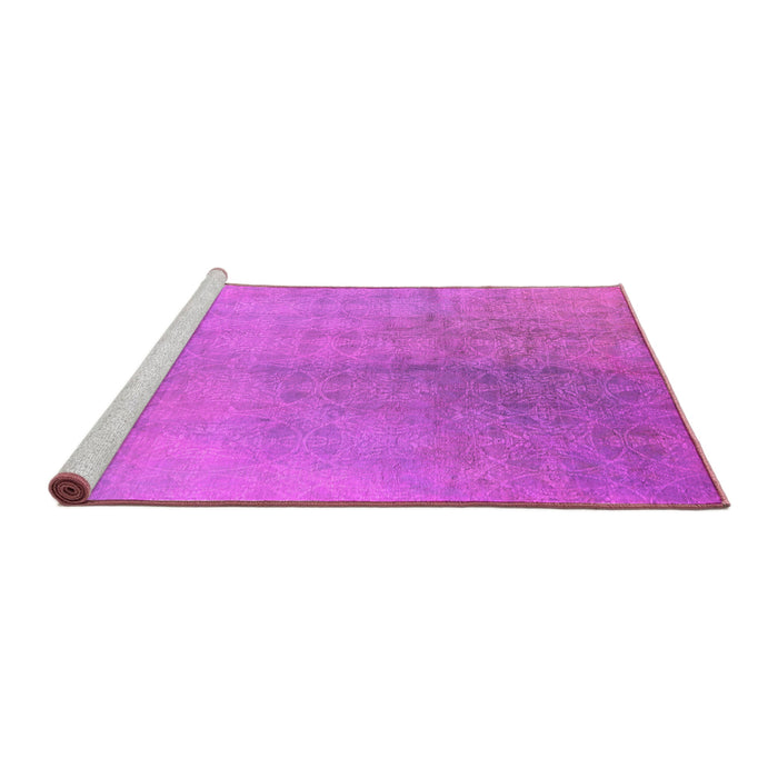 Sideview of Machine Washable Oriental Pink Industrial Rug, wshurb2159pnk