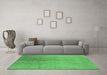 Machine Washable Oriental Emerald Green Industrial Area Rugs in a Living Room,, wshurb2159emgrn