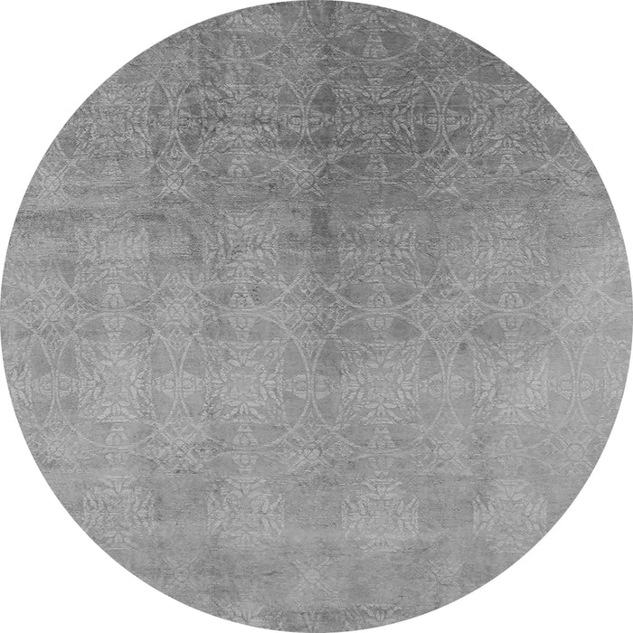 Round Oriental Gray Industrial Rug, urb2159gry