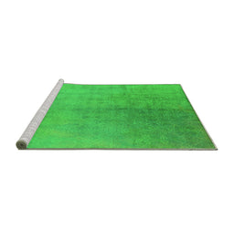 Sideview of Machine Washable Oriental Green Industrial Area Rugs, wshurb2159grn