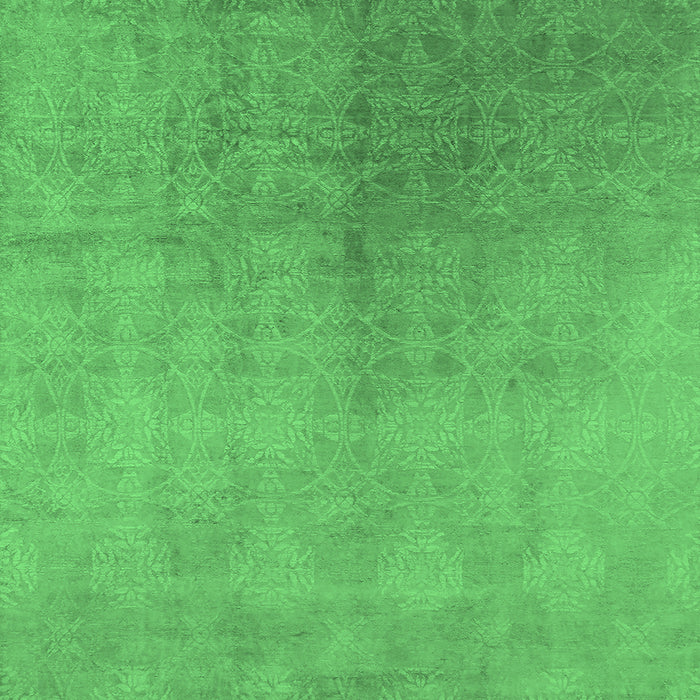 Square Oriental Emerald Green Industrial Rug, urb2159emgrn