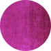 Round Oriental Purple Industrial Rug, urb2160pur