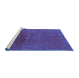 Sideview of Machine Washable Oriental Blue Industrial Rug, wshurb2160blu