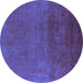 Round Oriental Blue Industrial Rug, urb2160blu