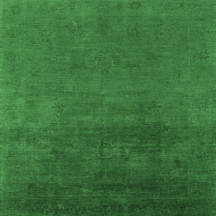 Square Machine Washable Oriental Emerald Green Industrial Area Rugs, wshurb2160emgrn