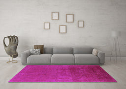 Machine Washable Oriental Purple Industrial Area Rugs in a Living Room, wshurb2160pur