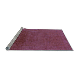 Sideview of Machine Washable Oriental Light Blue Industrial Rug, wshurb2160lblu