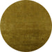 Round Oriental Green Industrial Rug, urb2160grn