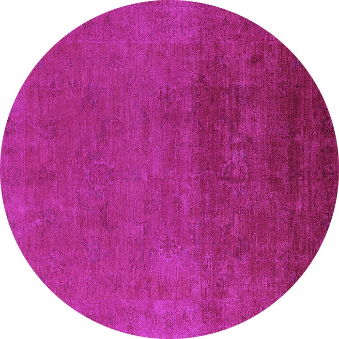Round Machine Washable Oriental Purple Industrial Area Rugs, wshurb2160pur