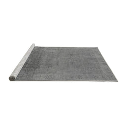 Sideview of Machine Washable Oriental Gray Industrial Rug, wshurb2160gry