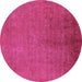 Round Oriental Purple Industrial Rug, urb2161pur