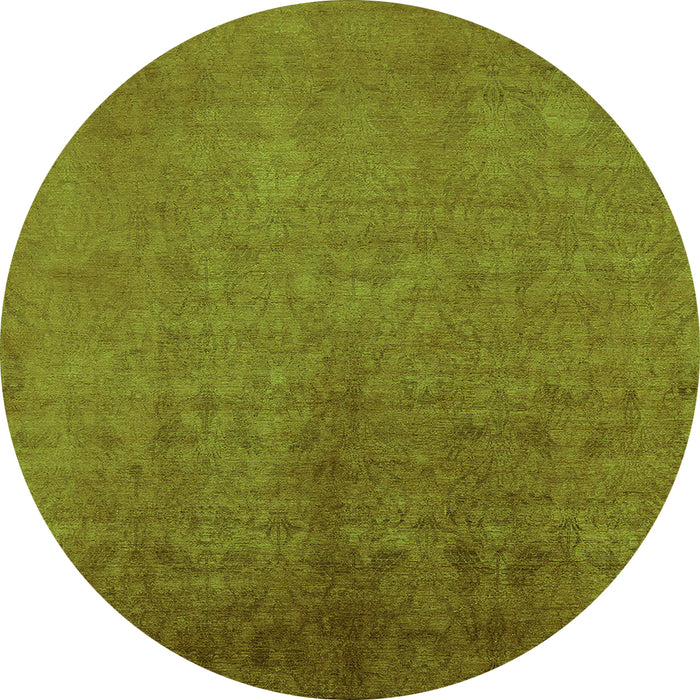 Round Oriental Green Industrial Rug, urb2161grn