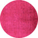 Round Oriental Pink Industrial Rug, urb2161pnk