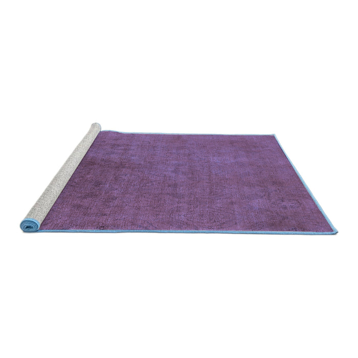 Sideview of Machine Washable Oriental Blue Industrial Rug, wshurb2161blu