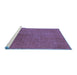 Sideview of Machine Washable Oriental Blue Industrial Rug, wshurb2161blu