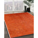 Mid-Century Modern Orange Red Orange Oriental Rug in Family Room, urb2161