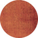 Round Oriental Brown Industrial Rug, urb2161brn