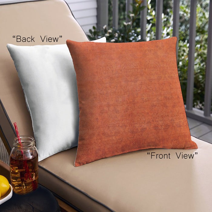 Front View of Mid-Century Modern Urban Square Orange Red Orange Throw Pillow, 18 inch by 18 inch, pwurb2161