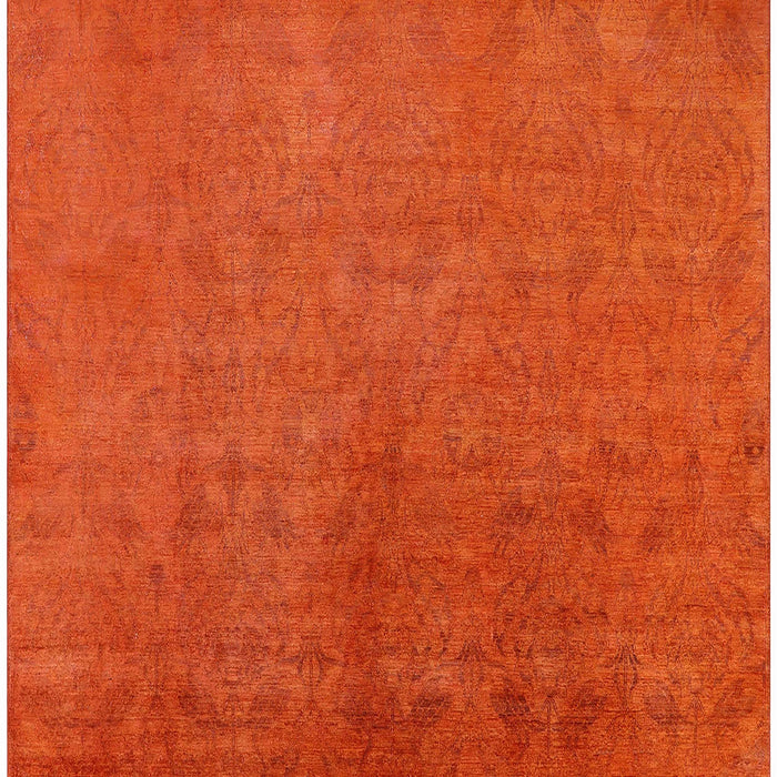 Mid-Century Modern Orange Red Orange Oriental Rug, urb2161
