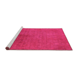 Sideview of Machine Washable Oriental Pink Industrial Rug, wshurb2161pnk