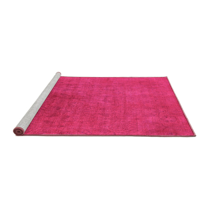 Sideview of Machine Washable Oriental Pink Industrial Rug, wshurb2161pnk