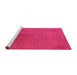 Sideview of Machine Washable Oriental Pink Industrial Rug, wshurb2161pnk