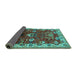 Sideview of Oriental Turquoise Industrial Rug, urb2162turq