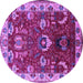 Round Oriental Purple Industrial Rug, urb2162pur