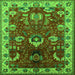 Square Oriental Green Industrial Rug, urb2162grn