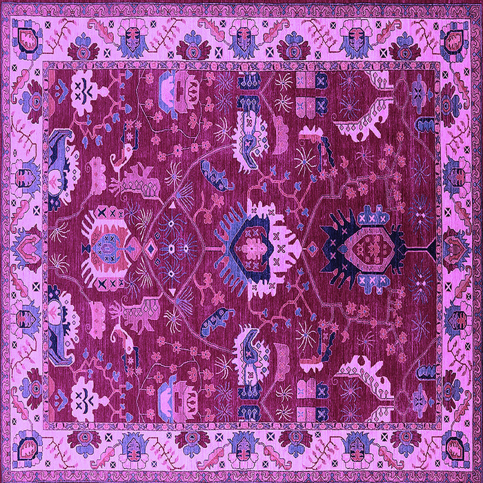 Square Machine Washable Oriental Purple Industrial Area Rugs, wshurb2162pur
