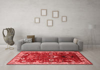 Machine Washable Oriental Red Industrial Rug, wshurb2162red