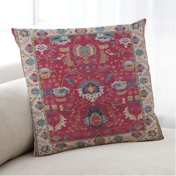 Lifestyle Image of Mid-Century Modern Urban Square Camel Brown Throw Pillow, 18 inch by 18 inch, pwurb2162