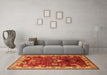 Machine Washable Oriental Orange Industrial Area Rugs in a Living Room, wshurb2162org