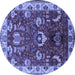 Round Oriental Blue Industrial Rug, urb2162blu