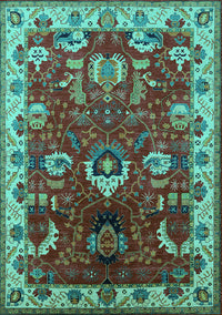 Oriental Turquoise Industrial Rug, urb2162turq