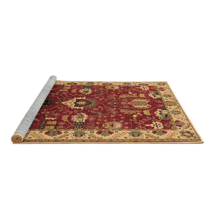 Sideview of Machine Washable Oriental Brown Industrial Rug, wshurb2162brn