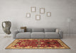 Machine Washable Oriental Brown Industrial Rug in a Living Room,, wshurb2162brn