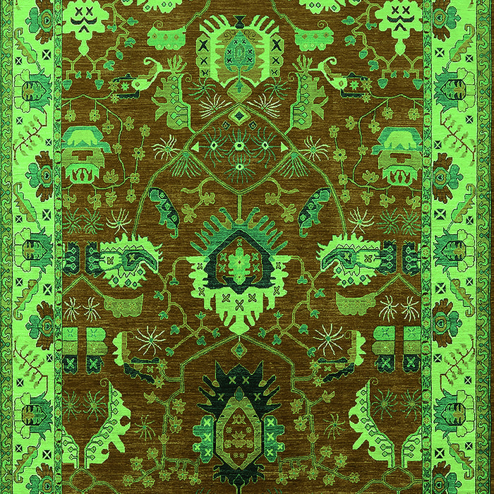 Machine Washable Oriental Green Industrial Area Rugs, wshurb2162grn