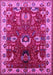 Machine Washable Oriental Pink Industrial Rug, wshurb2162pnk