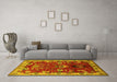 Machine Washable Oriental Yellow Industrial Rug in a Living Room, wshurb2162yw