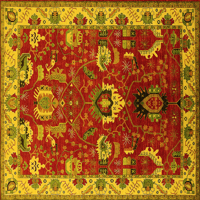 Square Oriental Yellow Industrial Rug, urb2162yw