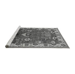 Sideview of Machine Washable Oriental Gray Industrial Rug, wshurb2162gry