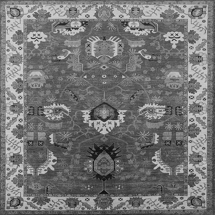 Square Machine Washable Oriental Gray Industrial Rug, wshurb2162gry
