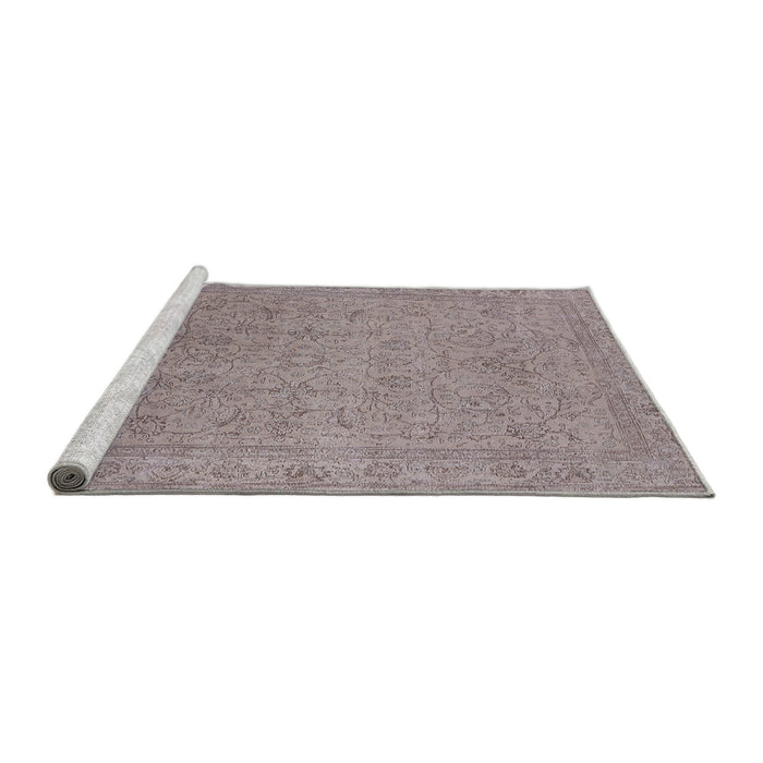 Sideview of Machine Washable Industrial Modern Silver Pink Rug, wshurb2163