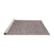 Sideview of Machine Washable Industrial Modern Silver Pink Rug, wshurb2163