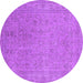 Round Oriental Purple Industrial Rug, urb2163pur