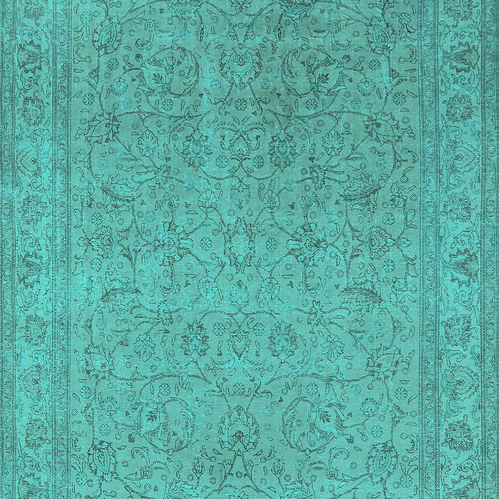 Machine Washable Oriental Turquoise Industrial Area Rugs, wshurb2163turq
