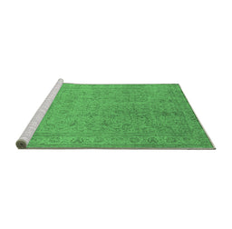 Sideview of Machine Washable Oriental Emerald Green Industrial Area Rugs, wshurb2163emgrn