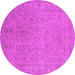 Round Oriental Pink Industrial Rug, urb2163pnk